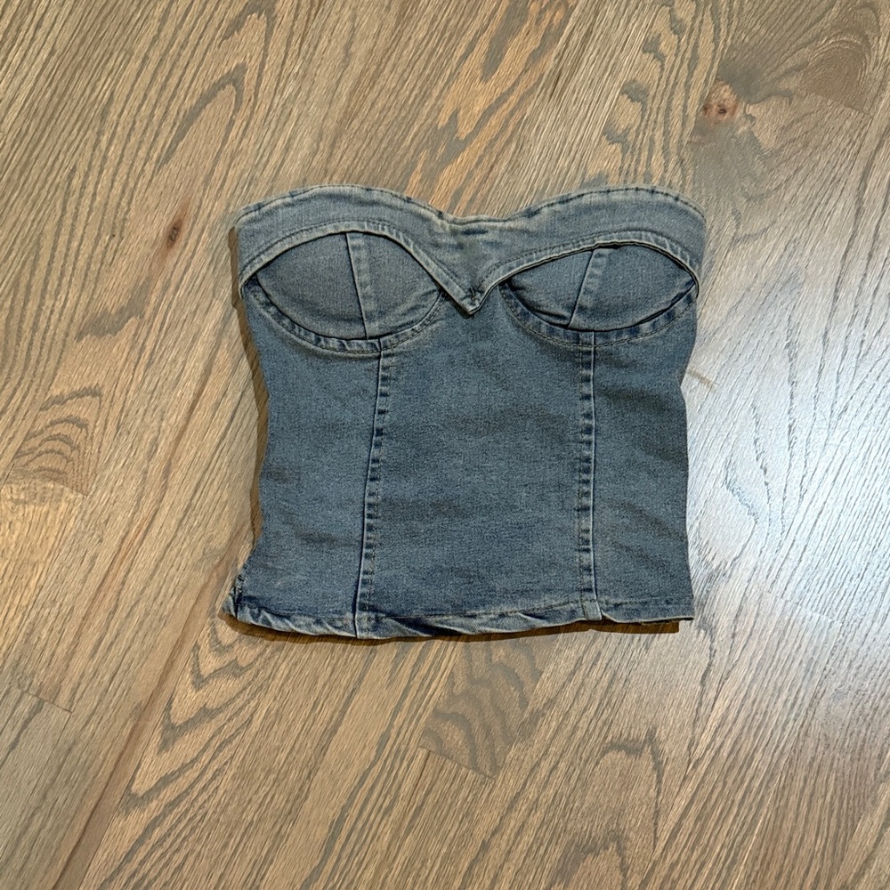 Denim Bustier Top